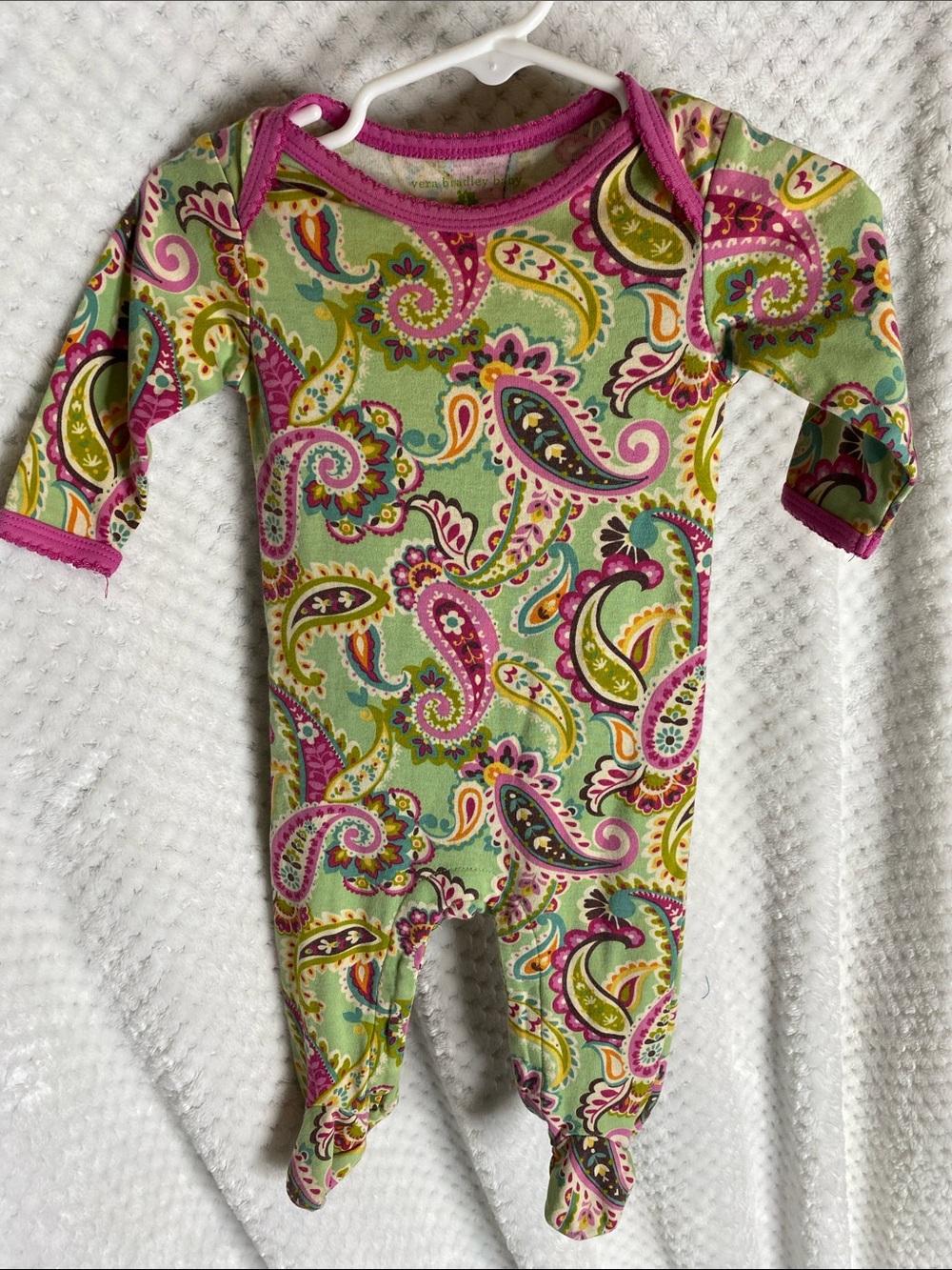 Vera Bradley Paisley Print Footed One Piece for Baby - Pink & Green